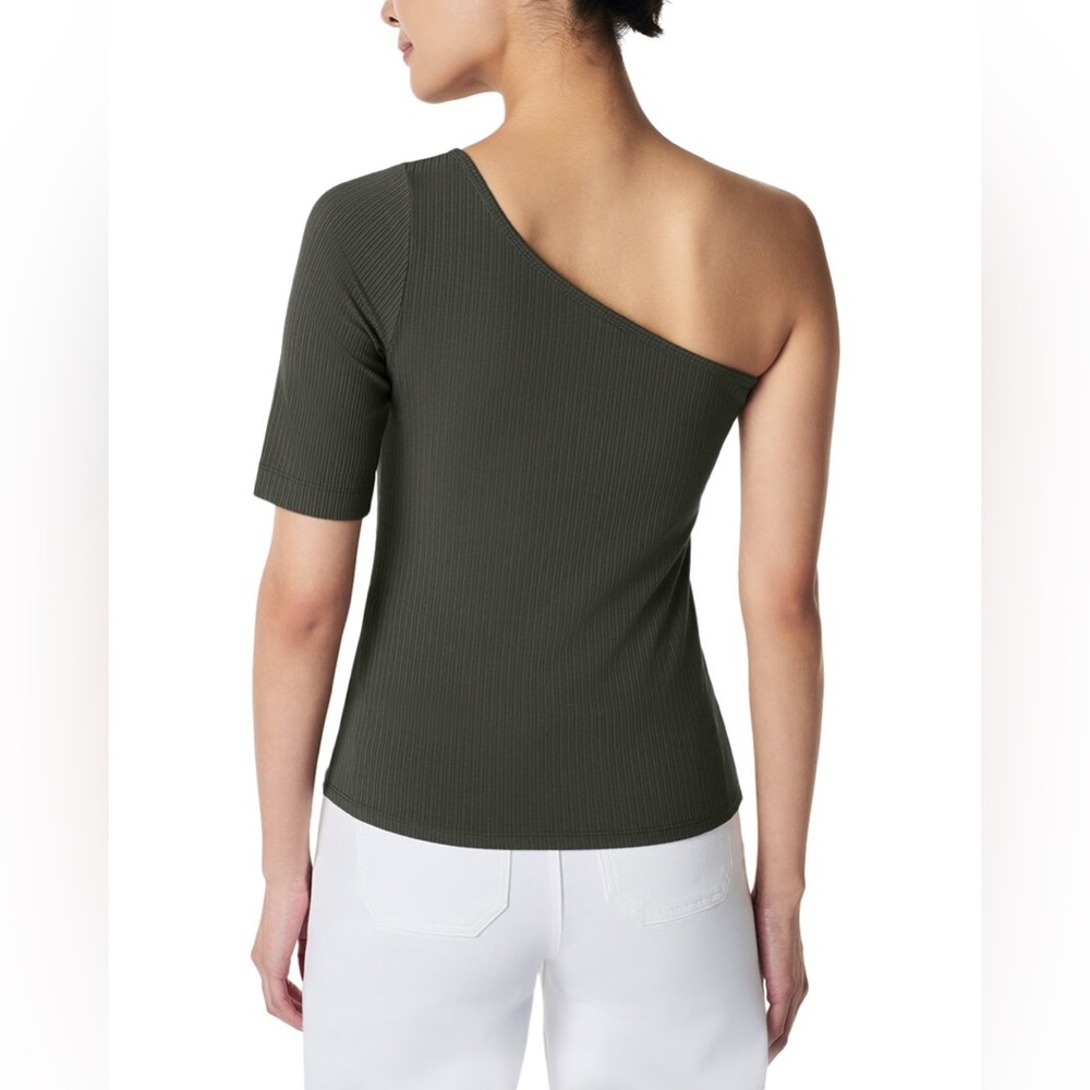 NWT Spanx Stretch Rib One Shoulder Top - Picture 2 of 9